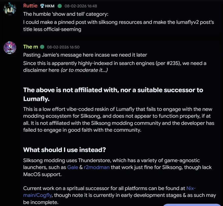 Screenshot 14, pinned post discussion