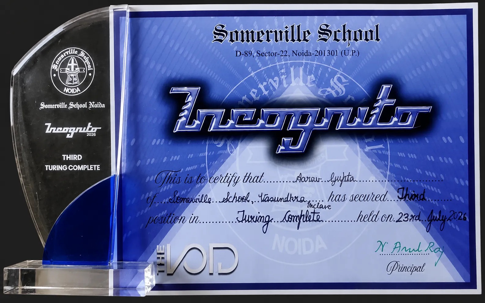 Incognito Mark X Trophy and Cert!